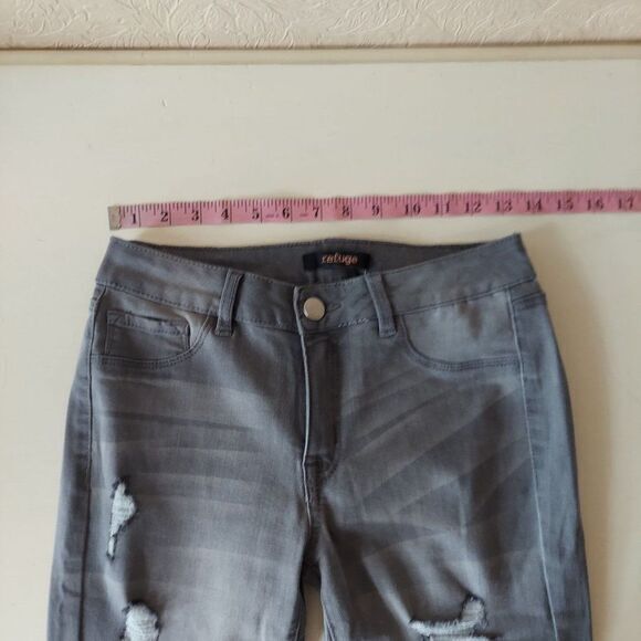Refuge womens jeans gray distressed skinny stretch size 4 - Picture 5 of 7